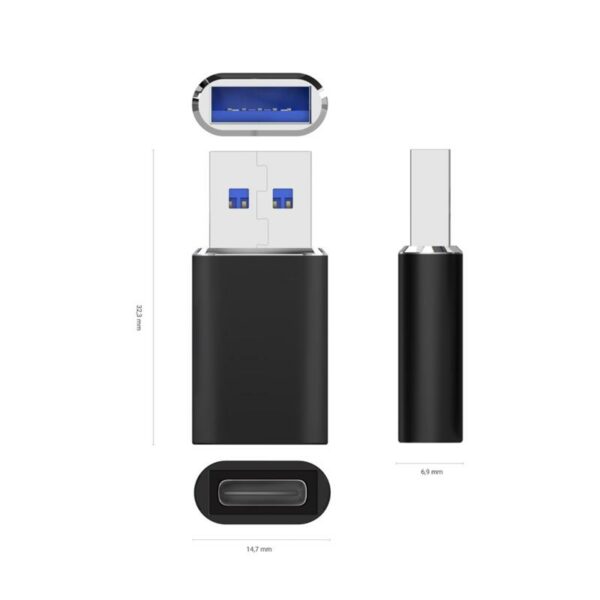 ADAPTADOR AISENS USB 3.2 GEN2 USB-C/H A USB/M BLACK - Imagen 2