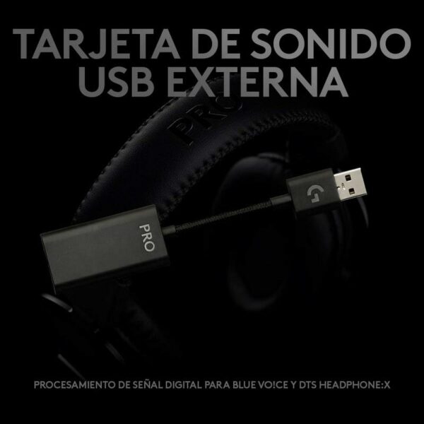 AURICULARES + MICROFONO LOGITECH G PRO X USB BLACK - Imagen 7