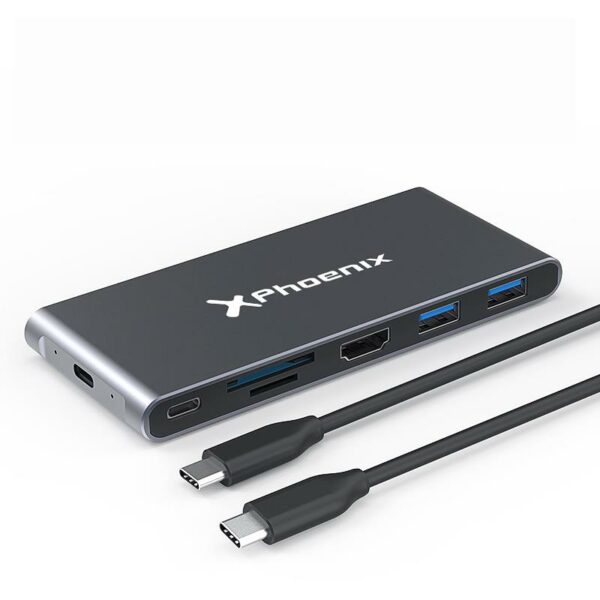 CAJA EXTERNA PHOENIX M.2 SSD SATA M2 USB-C + HUB 7EN1 USB-C+USB+HDMI+SD 60W - Imagen 2