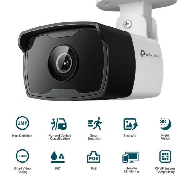 CAMARA IP TP-LINK VIGI BULLET EXTERIOR 2MP 2.8MM IR 30M IP67 POE/CC - Imagen 3