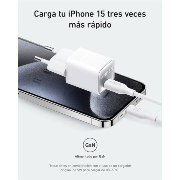 CARGADOR ANKER 511 NANO 3 30W 20V FAST CHARGE USB-C WHITE - Imagen 4