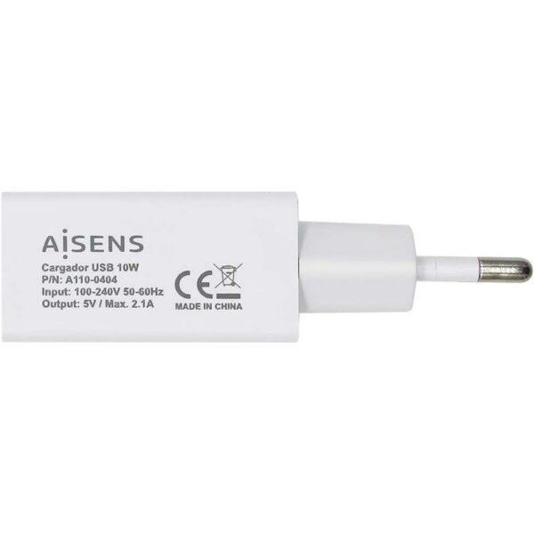 CARGADOR SMARTPHONE AISENS USB 5V-2A WHITE - Imagen 2