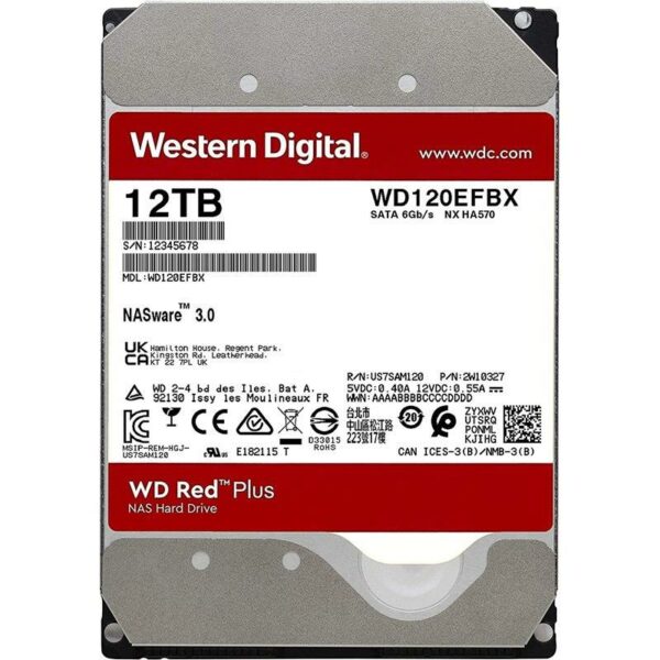 DISCO DURO WESTERN DIGITAL 12TB 3,5 SATA RED PLUS - Imagen 2