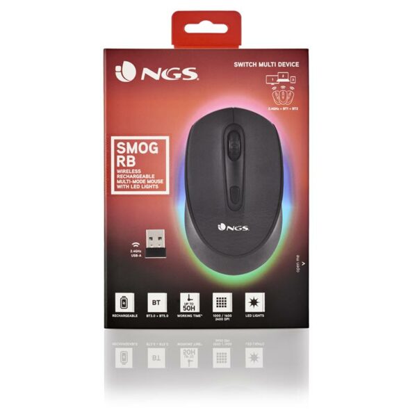 RATON NGS SMOG MULTIDEVICE WIRELESS BLUETOOTH RECARGABLE LED BLACK - Imagen 11