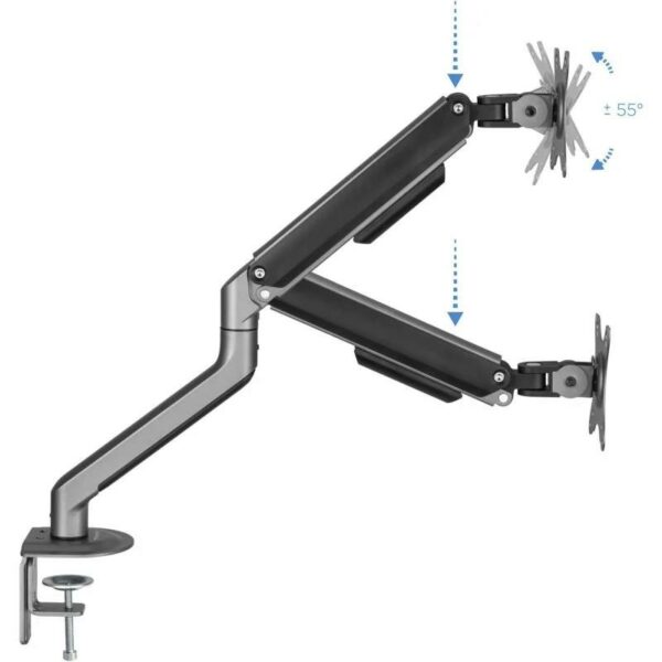 SOPORTE DE MESA TV MONITOR TOOQ ERGONOMICO ASISTIDO 17-32 BLACK/SILVER - Imagen 4