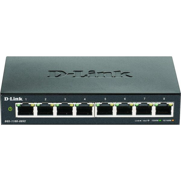 SWITCH D-LINK GIGABIT 8 PUERTOS DGS-1100-08V2/E EASYSMART GESTIONABLE - Imagen 2