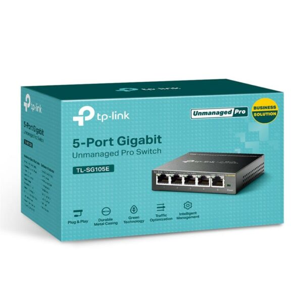 SWITCH TP-LINK TL-SG105E GIGABIT 5 PUERTOS EASY SMART SEMIGESTIONABLE - Imagen 3