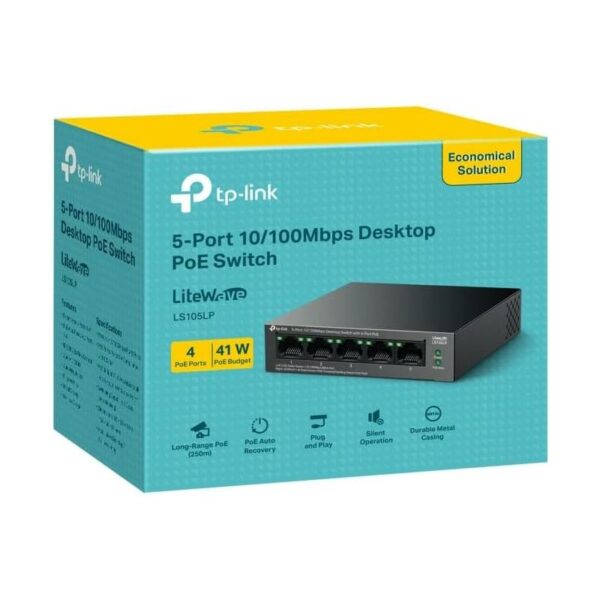 SWITCH TP-LINK ETHERNET 5 PUERTOS POE+ LS105LP - Imagen 4