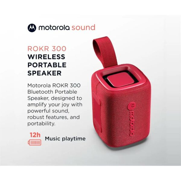 ALTAVOZ MOTOROLA ROKR 300 WIRELESS BLUETOOTH 5.3 IP67 RED - Imagen 2