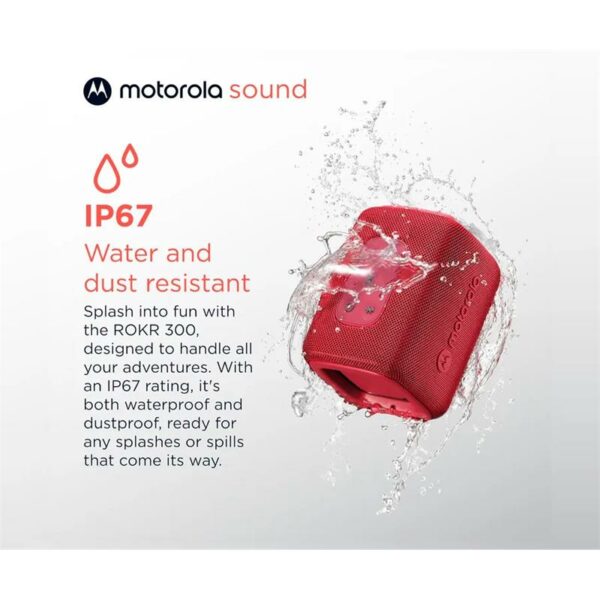 ALTAVOZ MOTOROLA ROKR 300 WIRELESS BLUETOOTH 5.3 IP67 RED - Imagen 4