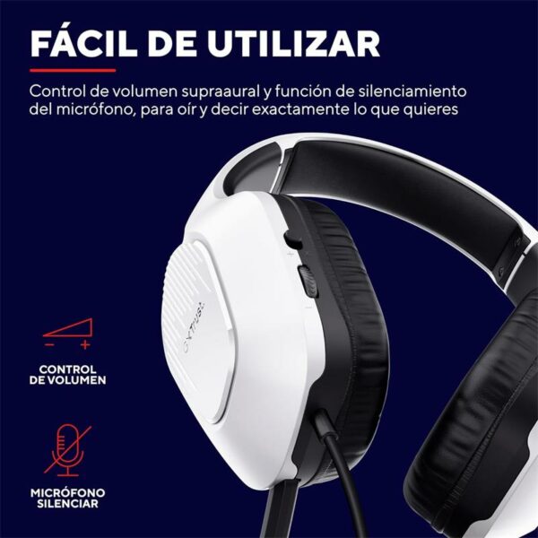 AURICULARES + MICROFONO TRUST GAMING GXT 415PS ZIROX MULTI HEADSET WHITE - Imagen 7