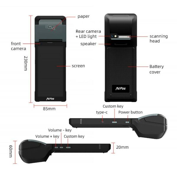 CAPTURADOR PDA IMPRESORA AVPOS TC600 6 OCTA/4GB/128GB/WIFI/BT/NFC/2D/4G - Imagen 5