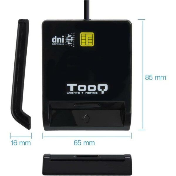 LECTOR DE TARJETAS DNIE TOOQ TQR-211 DNI USB-C BLACK - Imagen 3