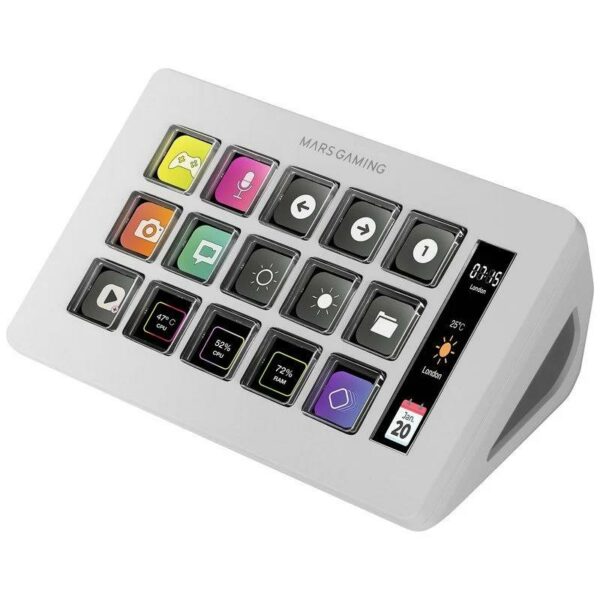 STREAM DECK MARS GAMING 15 TECLAS PERSONALIZABLES PANTALLA LCD WHITE - Imagen 3