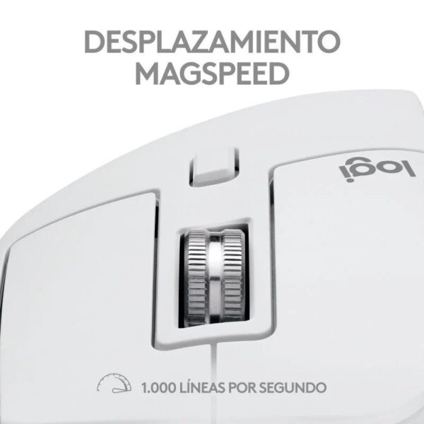 RATON LOGITECH MX MASTER 3S WIRELESS 8000DPI 7 BOTONES WHITE - Imagen 6