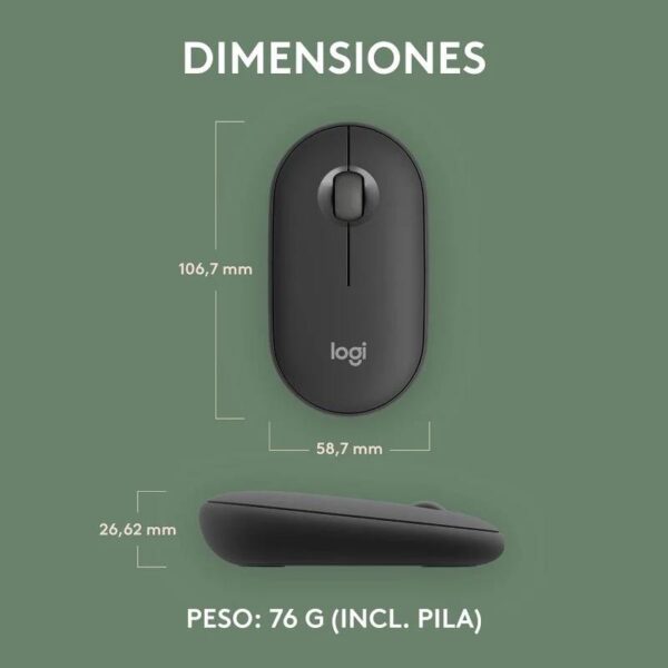 RATON LOGITECH PEBBLE 2 M350S WIRELESS BLACK - Imagen 8