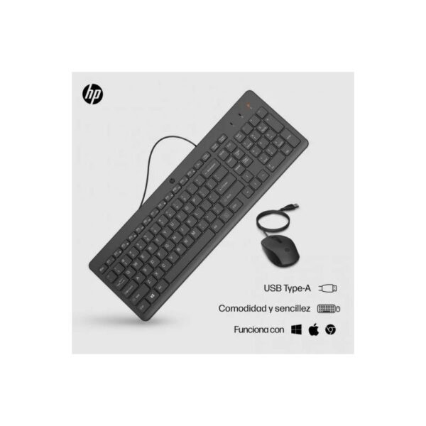 TECLADO + RATON HP 150 USB BLACK - Imagen 2