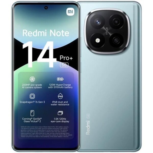 SMARTPHONE XIAOMI REDMI NOTE 14 PRO+ 6.67 8GB/256GB/200MP/NFC/5G BLUE